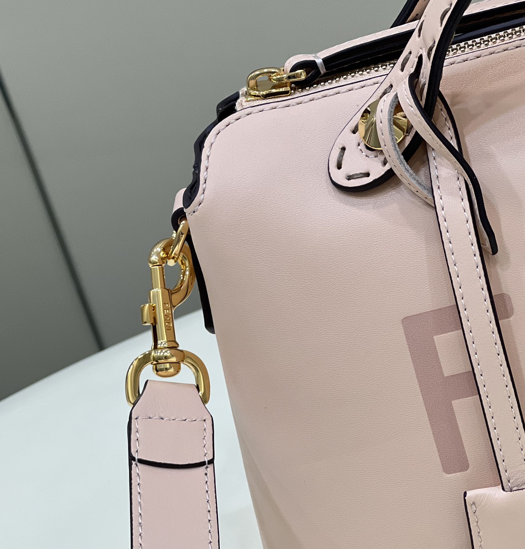 Fendi Medium By The Way Leather Boston Shoulder Bag Pink